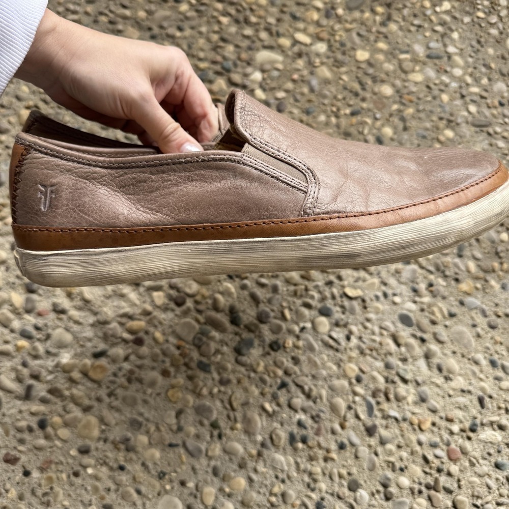 Frye Gavin Slip On Shoes Mens Size 11.5 Brown Leather Casual Loafers Sneakers - Picture 2 of 14